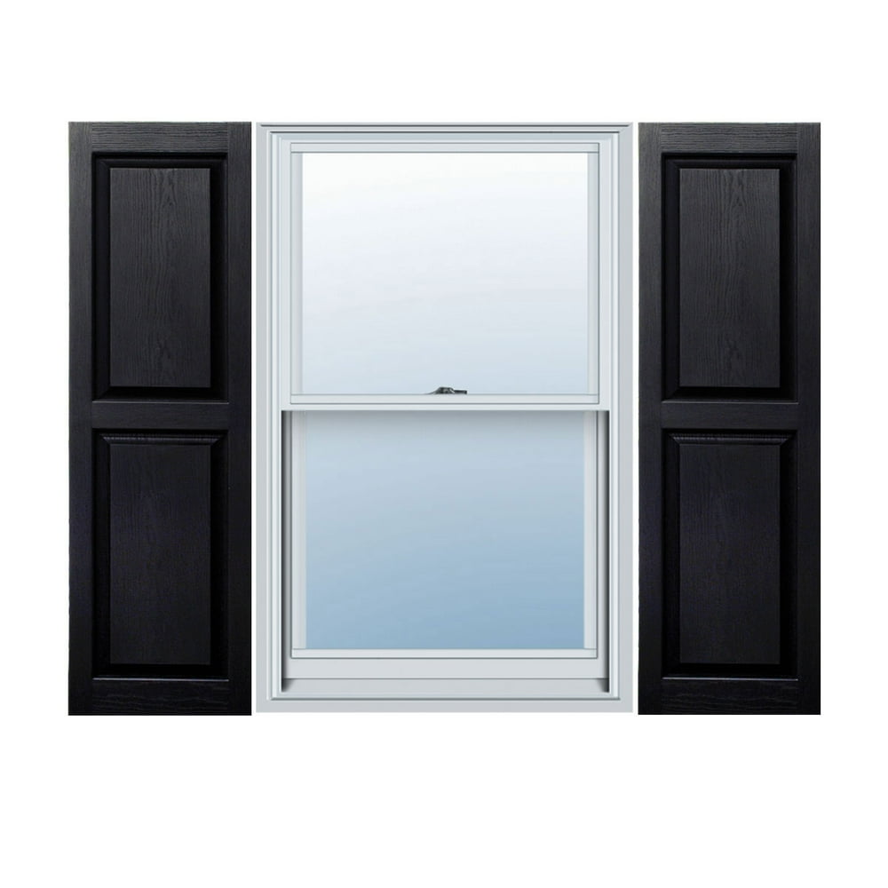 14 1/2" x 54" Builders Choice Vinyl Raised Panel Window Shutters, w