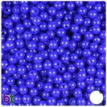 BeadTin Royal Blue Opaque 6mm Round Plastic Beads (500pcs)