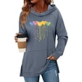 thumbnail image 1 of TaTaai Women's long sleeve hooded top, slim fit lightweight, classic fashion, side slit with pockets, soft fabric, Valentine's Day outfit, daily commute & casual gatherings Gift, 1 of 6