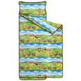 thumbnail image 2 of Rooster and Farm Green Pattern Teens Toddler Nap Mat with Pillow, Sleeping Mat Bag for Preschool Daycare 59"x22", 2 of 6