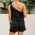 thumbnail image 6 of XuJwPNcy Women's 2 Piece Sets One-Shoulder Sleeveless Crop Tops Shorts Matching Lounge Set Summer Outfits, 6 of 7