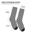 thumbnail image 3 of Mens Crew Socks Womens Checkerboard Black And White Workout Training Athletic Socks, 3 of 7