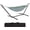 Light blue and green stripes design, variant on OUTGOODS Premium 2-Person Hammock with Collapsible Steel Stand, Heavy Duty 450lb Capacity, UV-Resistant & Portable Outdoor Lounger for Backyard, Camping, and Travel