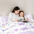 thumbnail image 4 of Manfei Romantic Sweet Bowknot Letter R Monogrammed Twin Bedding Sets 7-Piece for Kids Teens,Dreamy Purple Initial Bow Bedding Comforter Set for Girls Women,Super Cozy Room Decor, 4 of 7