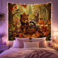 thumbnail image 2 of Woodland Animals with Acorn Basket in Autumn Forest, Whimsical Illustration for Nature Lovers, Charming Storybook Art, Housewarming Gift, Tapestry Wall Hanging for Bedroom and Living Room, 2 of 7