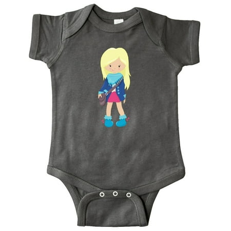 

Inktastic Fashion Girl Blonde Hair Blue Jacket Blue Boots Gift Baby Girl Bodysuit