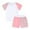 Pink, variant on Toddler Boys Outfits 2 Piece Efsteb Toddler Kid Girls Boys Outfits Clothes Casual Summer Cute Pattern Printed Fashion Comfy Round Neck Short Sleeve Tops Shorts Set Outfits (Black,3-6 Months)