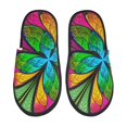 thumbnail image 1 of Balery Multicolored Beautiful Flower Pantuflas de Casa de Felpa Silenciosas con Diseño Estampado, Zapatillas Cómodas Antideslizantes de Algodón para Interior-Large, 1 of 8