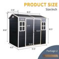 thumbnail image 4 of Resin Outdoor Storage Shed with Two-Window & Double-Door, Plastic Shed for Garden, Patio, Yard, Lawn, Black, 4 of 6