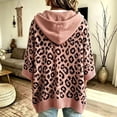 thumbnail image 4 of Hoodies for Women 3/4 Sleeve Leopard Graphic Hooded Pullover Sweatshirt Relaxed Fit Casual Fall Y2K Going Out Sweatshirt, 4 of 5