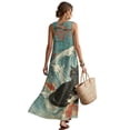 thumbnail image 2 of Xoenoiee Cat Koi Fish Print Linen-Like Maxi Dresses for Women 2026 Plum Blossom Waves Casual Summer Sundresses with Pockets 2026 Round Neck Sleeveless Tank Dress Flowy Outfits with Back Zipper, XL, 2 of 7