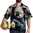 thumbnail image 4 of Koala Men's Short Sleeve Shirts, Casual Hawaiian Print Button Down Summer Beach Top Unisex, 4 of 6