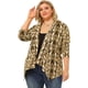 thumbnail image 4 of Women's Plus Size Leopard Print Asymmetric Open Front Fashion Cardigan Beige Snake Print 1X, 4 of 6