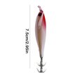 thumbnail image 5 of Señuelo Pesca Luminoso Anzuelos Calamar Anzuelo Artificial Cebo para Peces () Rojo Y Blanco, 5 of 5