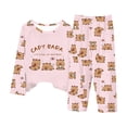thumbnail image 3 of ZXLBBD Girls' Cute Anime Print Long Sleeve Pajama Soft Loungewear for Kids Sleepwear 2 Piece Outfit for Girl Nightwear Clothes Sets,Pink,Size 2 Y-3 Y, 3 of 3