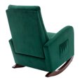 thumbnail image 5 of Rocking Chair Nursery Glider Chair with Rubber Wood Legs Side Pocket, Rocking Accent Armchair High Back for Bedroom, Green, 5 of 6