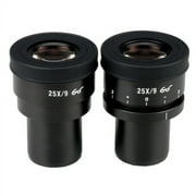 AmScope Pair of Focusable Extreme Widefield 25X Eyepieces (30mm) New
