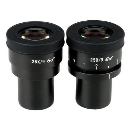 AmScope Pair of Focusable Extreme Widefield 25X Eyepieces (30mm) New