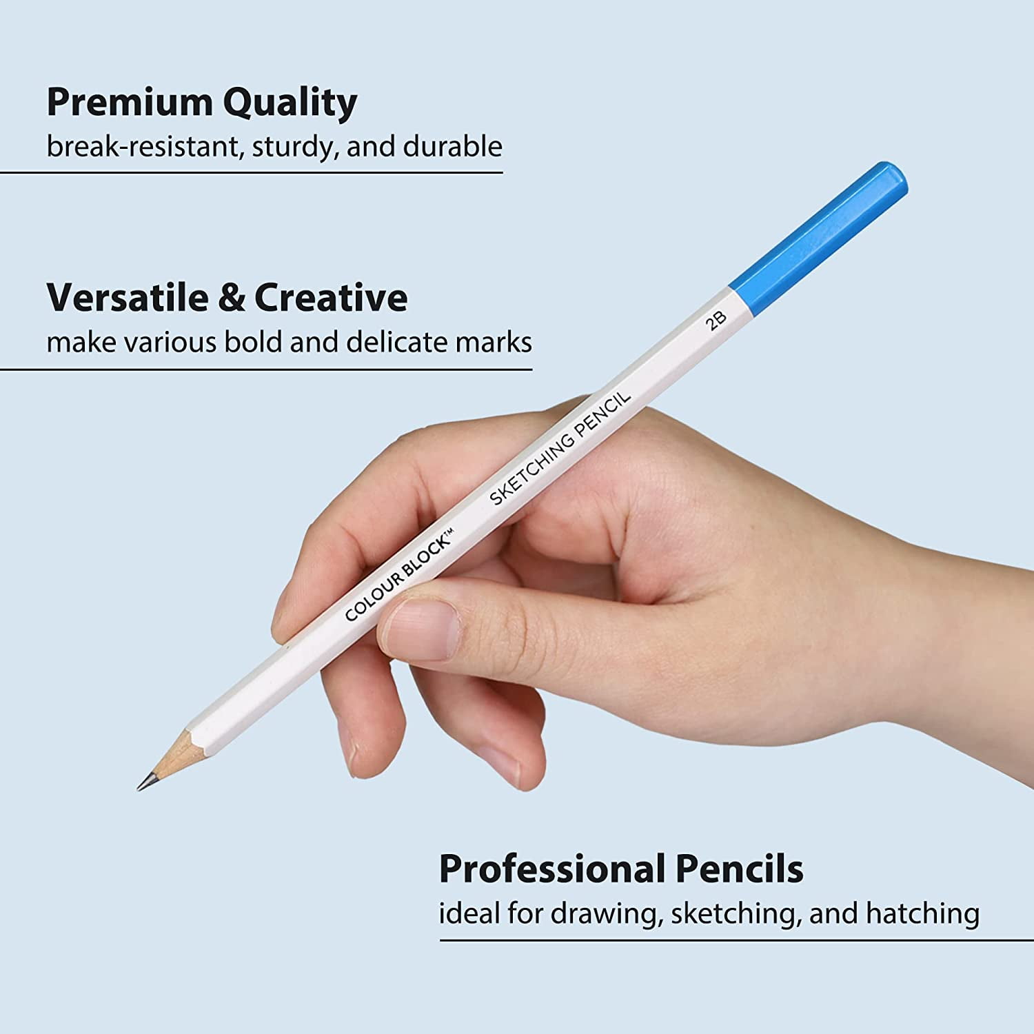 COLOUR BLOCK 37pc Sketching Travel Art Set with 60-Sheet Pad, Pencils, Charcoal, Graphite Sticks, and Tools for Artists on the go