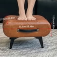 thumbnail image 4 of Foot Stool with Faux Leather Padded Seat, Small Ottoman Bench for Living Room, 4 of 12