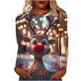 thumbnail image 2 of Plus Size Fall Tops Christmas Blouses 3/4 Sleeve Shirt Holiday Party Ready Loose Fit Soft Stretch Comfort Wear Tunic Tops, 2 of 5