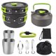 thumbnail image 1 of Juego de cocina de aluminio para acampar, mesa de camping, juego de ollas para acampar al aire libre, mesa de cocina, utensilios de cocina, utensilios de cocina para 2 o 3 personas, 1 of 5