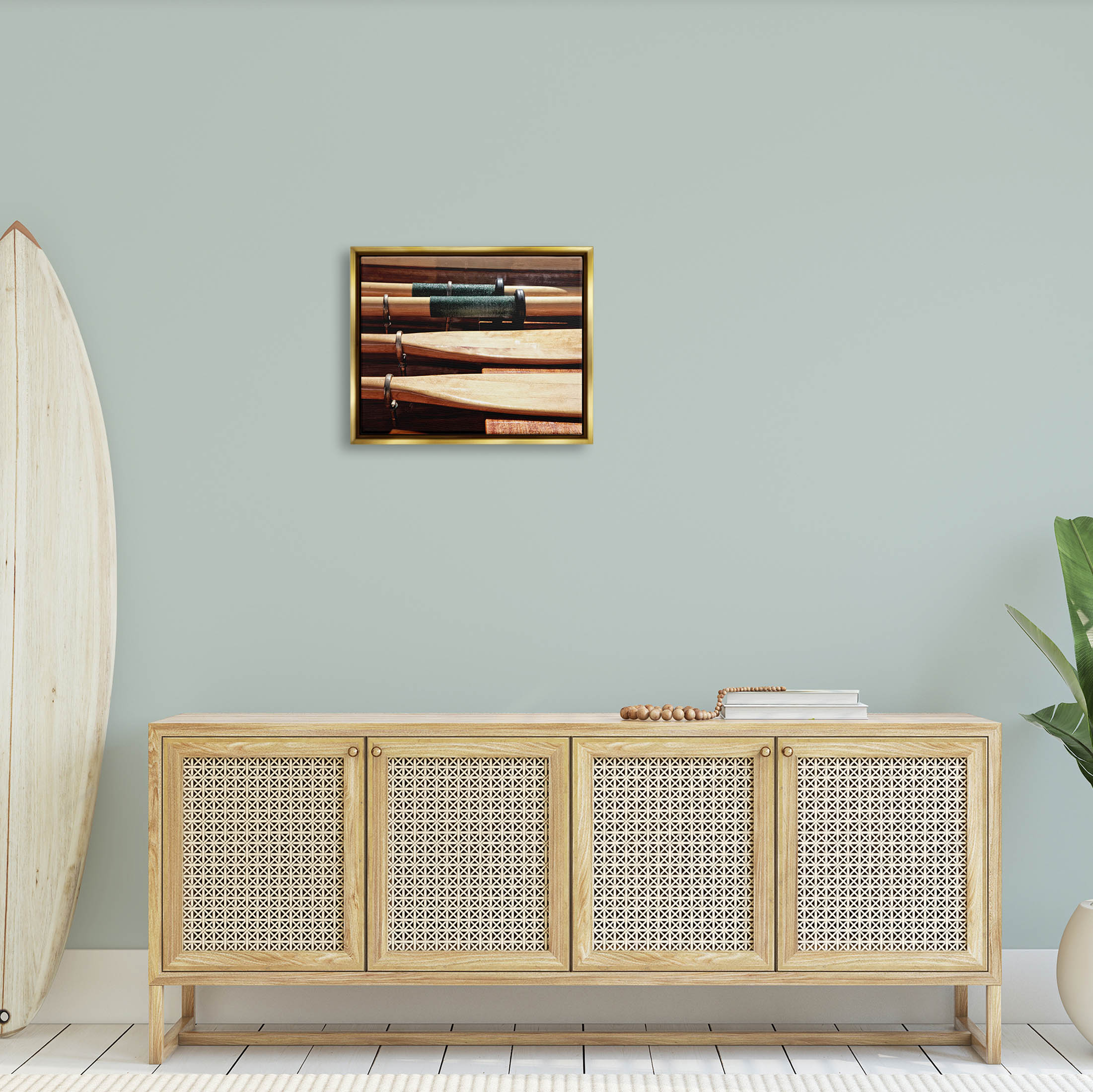 Stupell Industries Rowing Oars Photograph Photograph Metallic Gold Floating Framed Canvas Print Wall Art, Design by Savanah Plank