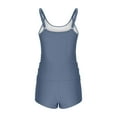 thumbnail image 6 of Dagegui Women's Athletic Tankini Swimsuit 2 Pack Swim Tank Tops with Sport Shorts Bathing Suit Solid Color Swimwear for Pool & Beach Gray M, 6 of 7