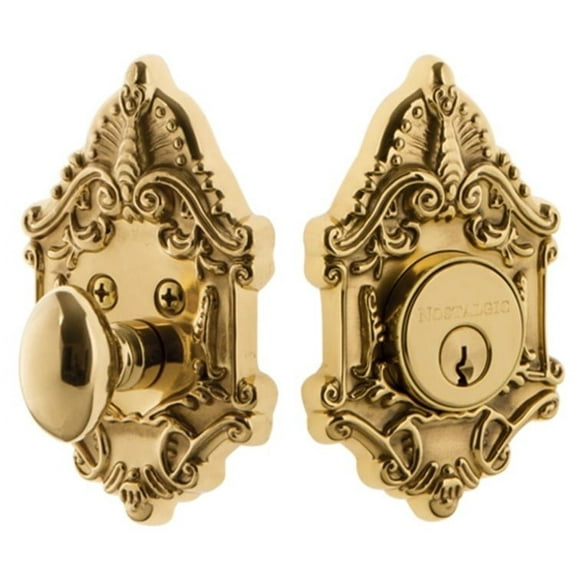 Nostalgic Warehouse Vicvic_Psg_238_Nk Victorian Solid Brass Passage Door Knob Set - Brass