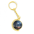 thumbnail image 1 of Lago arboles ciencia naturaleza paisaje Anillo de oro de metal llavero llavero, 1 of 3