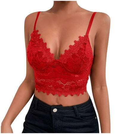 

VerPetridure Sexy Lingerie for Women Naughty Plus Size Women s Lace Sexy Perspective Sling Back Hollow Out Bra Underwear Vest