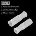 thumbnail image 3 of 8pack Silicone Straw Tips, Soft Reusable Straws Tips Fit for 1/3 Inch(8mm) OD Stainless Steel Straws, White, 3 of 6