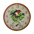 thumbnail image 2 of Reloj de pared al aire libre Macarena Reloj analógico decoración de pájaros 12 pulgadas, 2 of 8