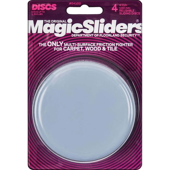 Magic Sliders 04100 Surface Protectors, Furniture Sliding Discs, Adhesive, 4-In. Round, 4-Pk. - Quantity 1