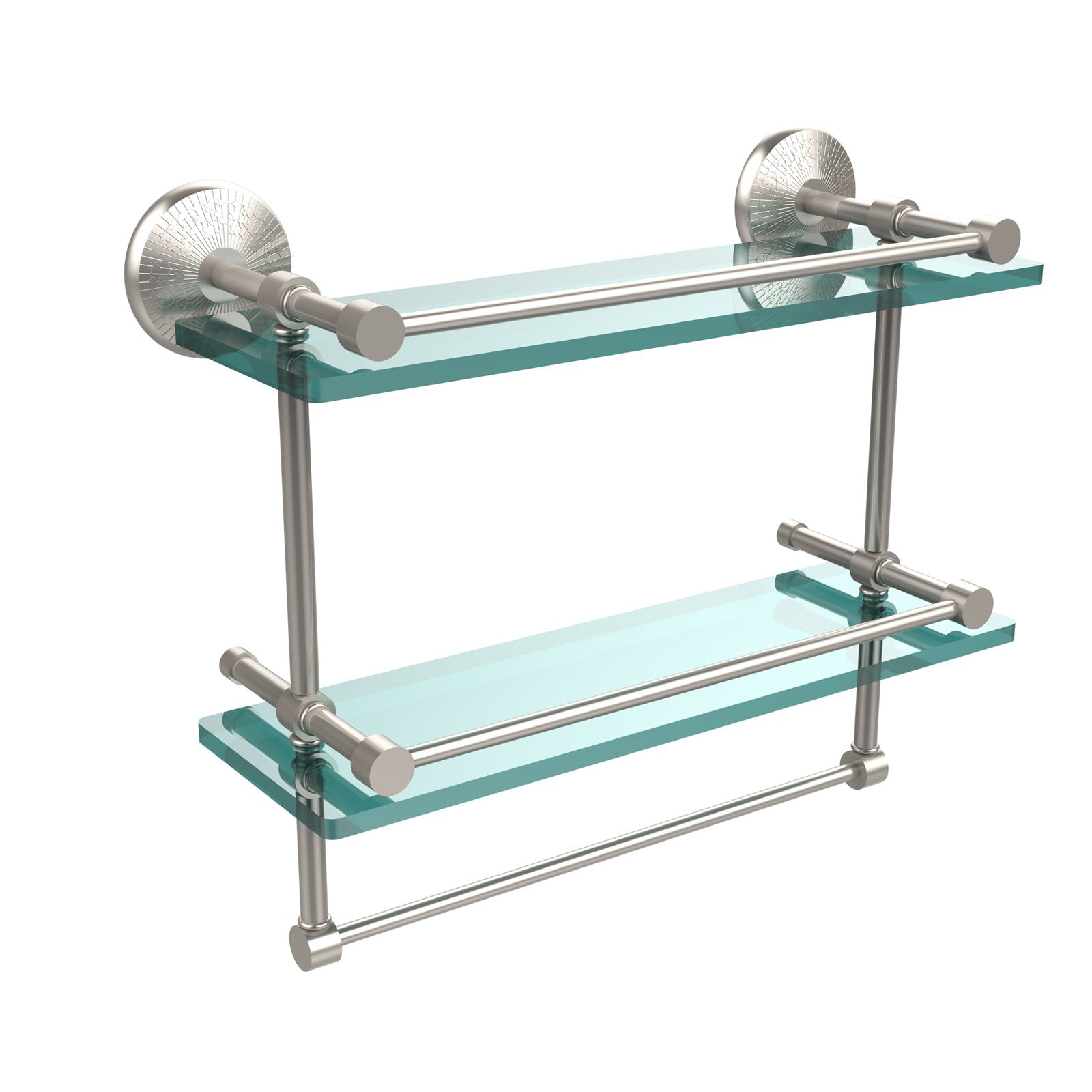 KES Glass Shelves for Bathroom BGS3201S60-2-P2 23.6 Inches Bathroom Shelf with Tempered Glass and Brushed Nickel Bracket Wall Mount 2 Pack 