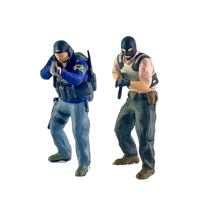 2 figuras de personas a escala 1/64, de resina, para tren, parque, calle, diorama, arena Estilo A