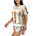 thumbnail image 2 of Bingfone Black African Woman Print Pajamas Sets for Women Soft Short-Sleeved Pjs with Lounge Shorts Two Piece Sleepwear, 2 of 8