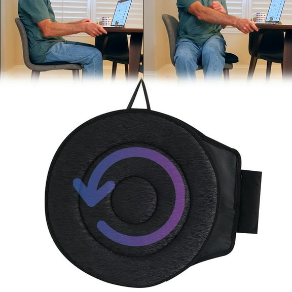 360° Rotating Seat Cushion, Seat Cushion for Car Swivel Seat Cushion for Car for Elderly, Lightweight and Portable Rotating Car Seat Cushion for Office Car Home (Black)