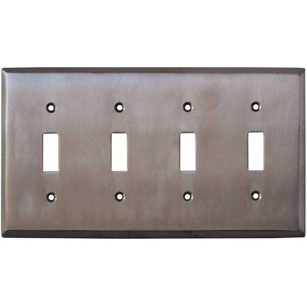 Stainless Steel Finish 4 Toggle Light Switch Covers