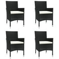 thumbnail image 2 of vidaXL 5 Piece Garden Bistro Set with Cushions Black Poly Rattan, 2 of 5