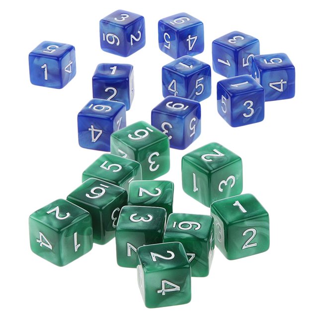 D6 Dados Numeral Dado de 6 Caras de Acrílico e 20 Unidades ( elección) yotijar Juegos de rol Dados