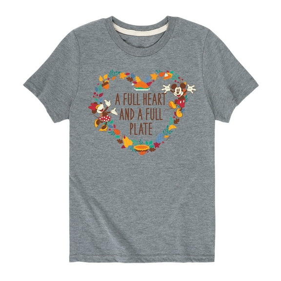 Mickey & Friends - A Full Heart And A Full Plate - Toddler and Youth Short Sleeve Graphic T-Shirt