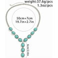 thumbnail image 4 of Turquoise Necklace for Women Trendy Y Necklace Charm Necklace Bohemian Style Necklace Dainty Turquoise Pendant Necklace Western Cowgirls Jewelry Gift, 4 of 6