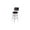 Black, variant on Swivel Bar Stool - Modern Baroque Design, Chrome Finish, 30" Seat Height, Metal Seat