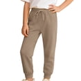 thumbnail image 2 of TrendOFT Girls Boys Sweatpants Athletic Basketball Sweat Pants Drawstring Elastic Waist Open Bottom Casual Kids Joggers with Pockets Khaki, 2 of 4