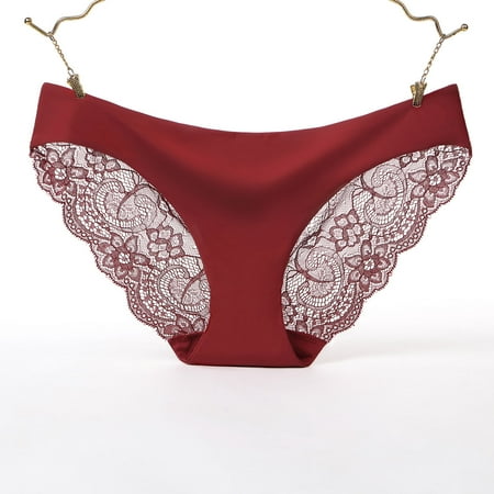 

Gubotare Women Panties Women s Underpants Hollow Lace Transparent Underwear Thongs Low Waist G String J XL