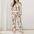 thumbnail image 3 of Bingfone Womens Pajama Sets Animal Cartoon Style Print,Long Sleeve Loungewear Pajamas Set-Small, 3 of 9