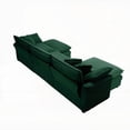 thumbnail image 6 of Modern L-Shaped Low Back Deep Seating Sofa Set with Green Corduroy, 220×80×75cm, 6 of 16