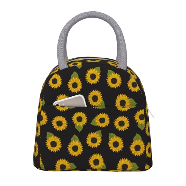 Fotbe Sunflowers Bolsa de Almuerzo con Estampado, Lonchera Aislada, Contenedor de Comida Reutilizable Tipo Cooler a Prueba de Fugas