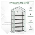 thumbnail image 6 of Mini Greenhouse, 5 Tier Portable Greenhouse with PE Cover, Roll-Up Door, 76x35.4x19.3in, White Plant Greenhouse, 6 of 9
